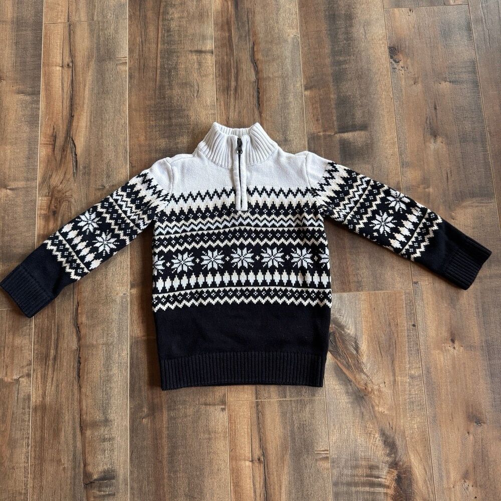 The Children's Place Fair Isle Nordic Snowflake Sweater Christmas Kids Youth 5T
